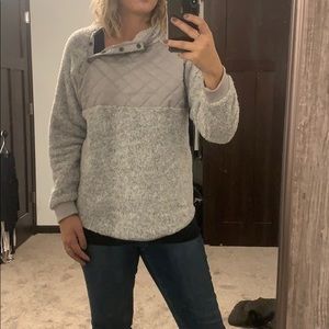 diagonal button up sweater